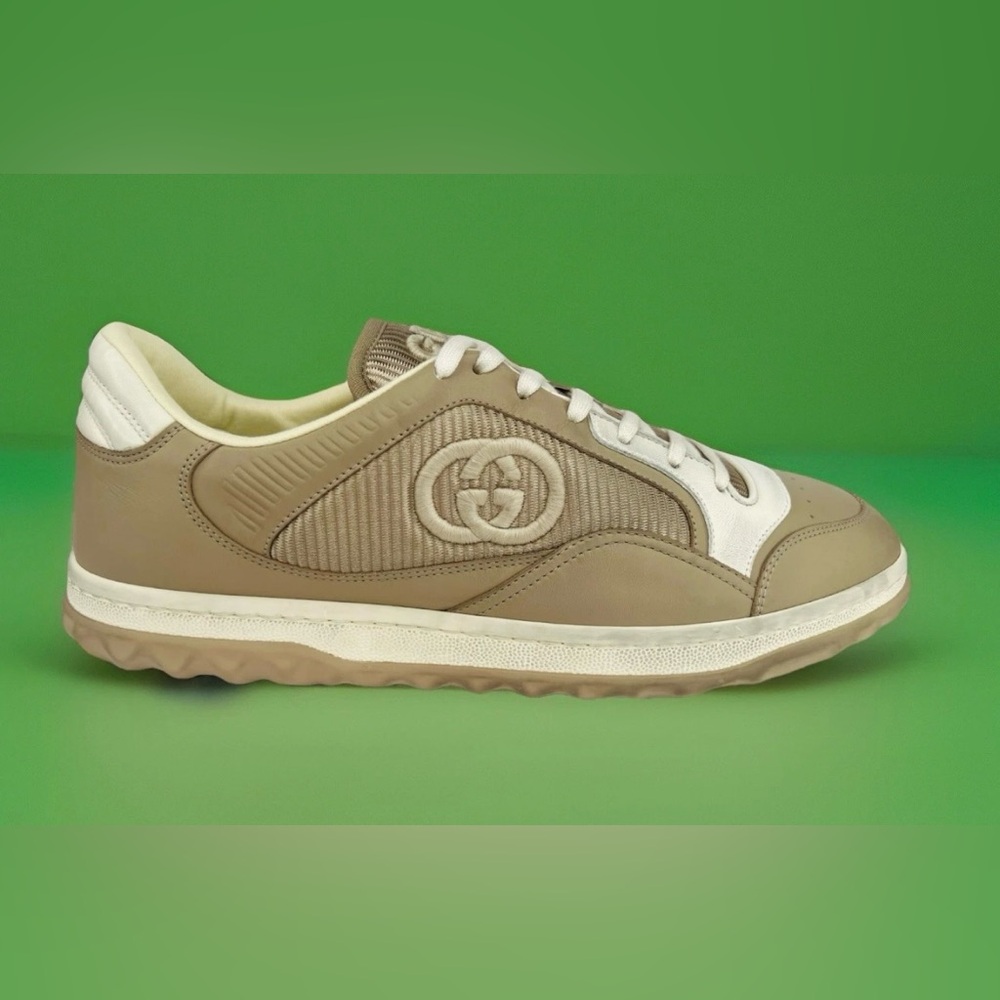 Gucci MAC80 Men's Distressed Leather Logo GG Sneakers UK 12 - US 12.5 - EU 46